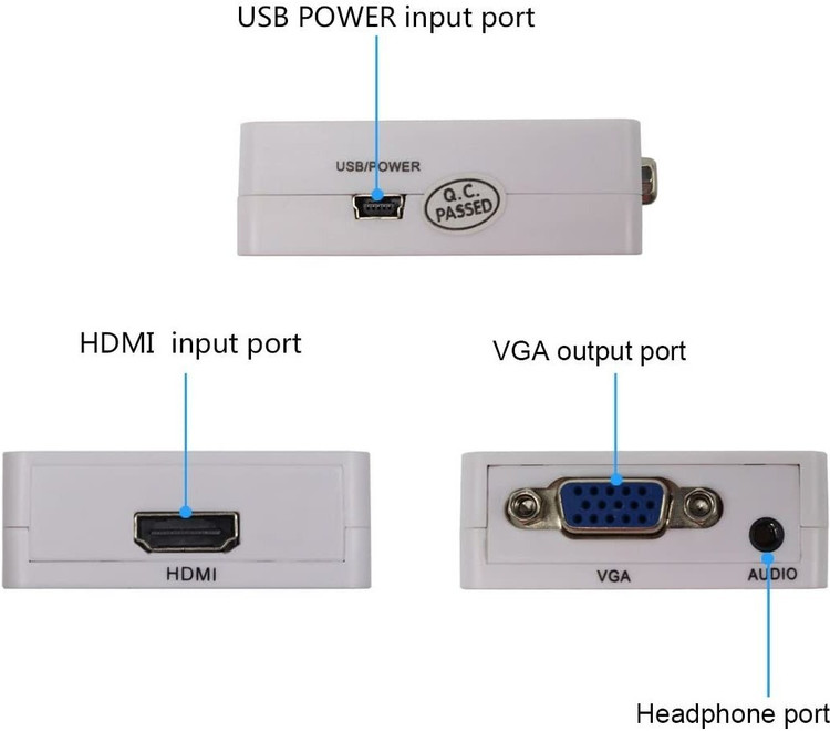 مبدل VGA به HDMI با ورودی AUX مدل UP